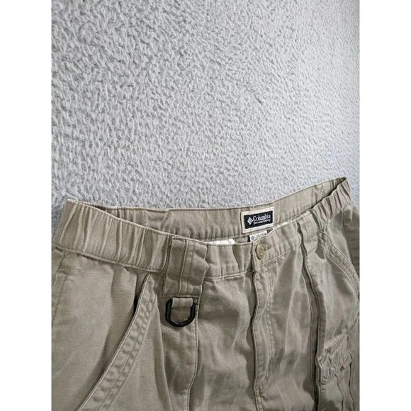 Columbia Shorts Mens Large Cotton Canvas Cargo Trail Hiking Outdoor Beige - Picture 11 of 16